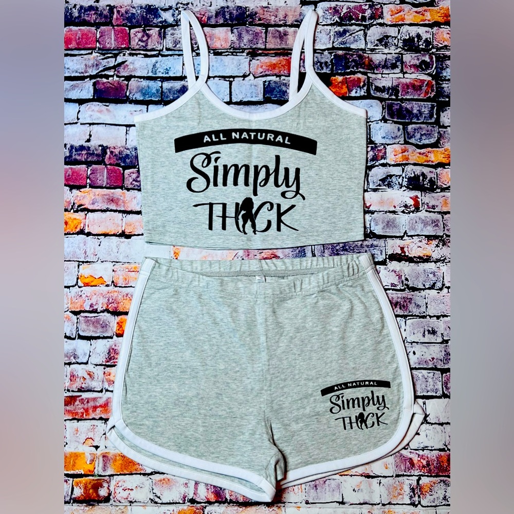 SIMPLY THICK INSPIRED CROP TOP DOLPHIN SHORT SET